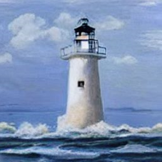 Lighthouse on the ocean landscape oil painting-sq-227-227.png